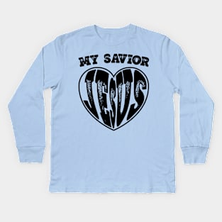 I love my savior Jesus Kids Long Sleeve T-Shirt